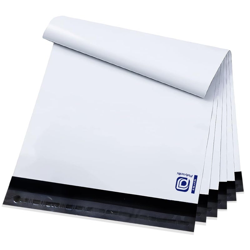 POLYSELLS Poly Mailers Shipping Envelopes, Strong Adhesive Sealing, Waterproof, and Tear-resistant Postal Mailing Bags for Clothing, Books, and Accessories (White, 100, 6" X 9") - Image 1